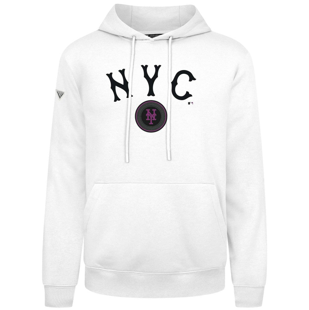New York Mets Levelwear City Connect Podium Back Splash Pullover Hoodie - MLB