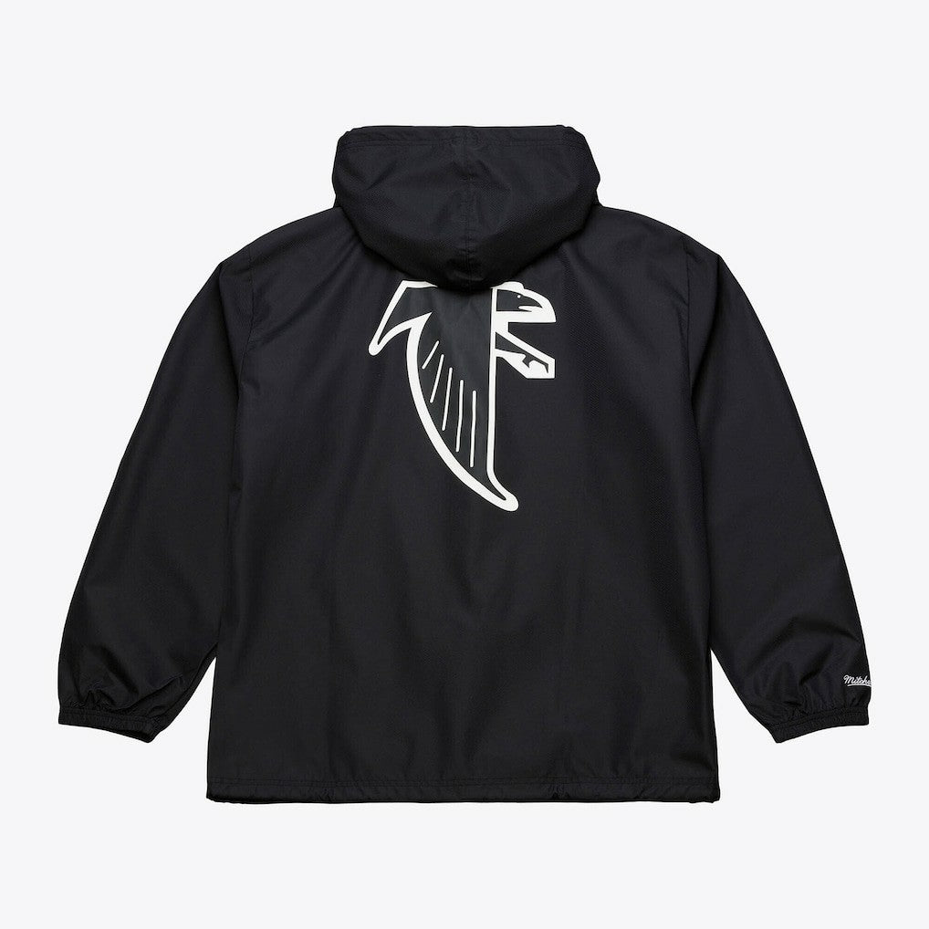 Atlanta Falcons Coaches Full-Snap Hooded Windbreaker Jacket Black | Mitchell & Ness