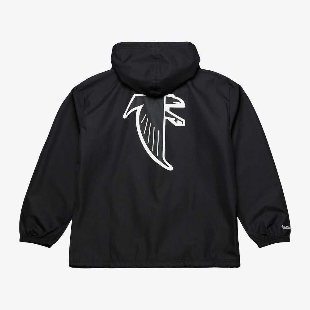 Atlanta Falcons Coaches Full-Snap Hooded Windbreaker Jacket Black | Mitchell & Ness