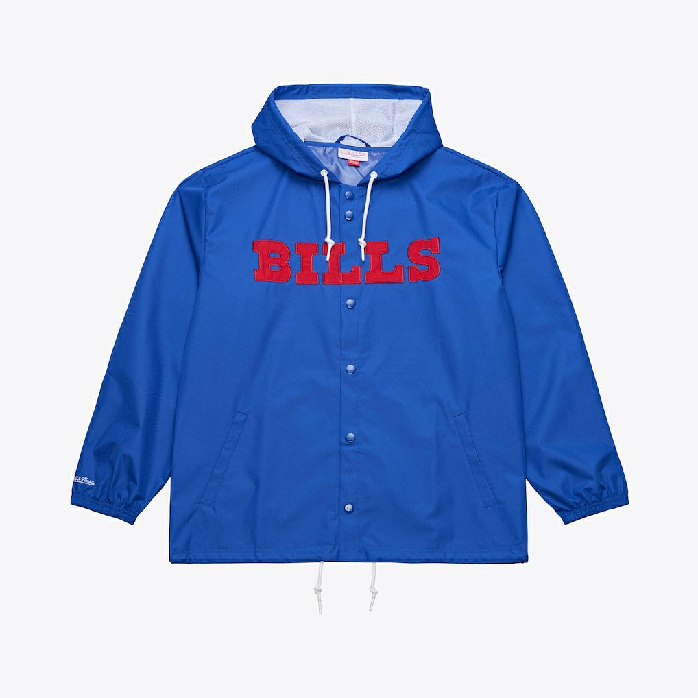 Buffalo Bills Coaches Full-Snap Hooded Windbreaker Jacket Royal | Mitchell & Ness