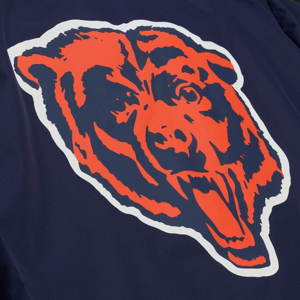 Chicago Bears Coaches Full-Snap Hooded Windbreaker Jacket Navy | Mitchell & Ness