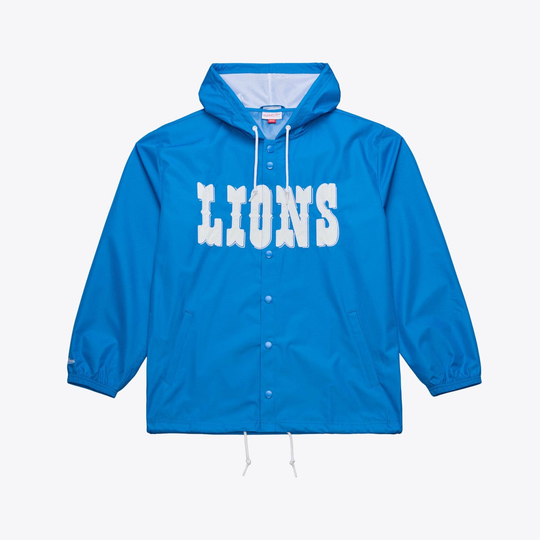Detroit Lions Coaches Full-Snap Hooded Windbreaker Jacket Blue | Mitchell & Ness