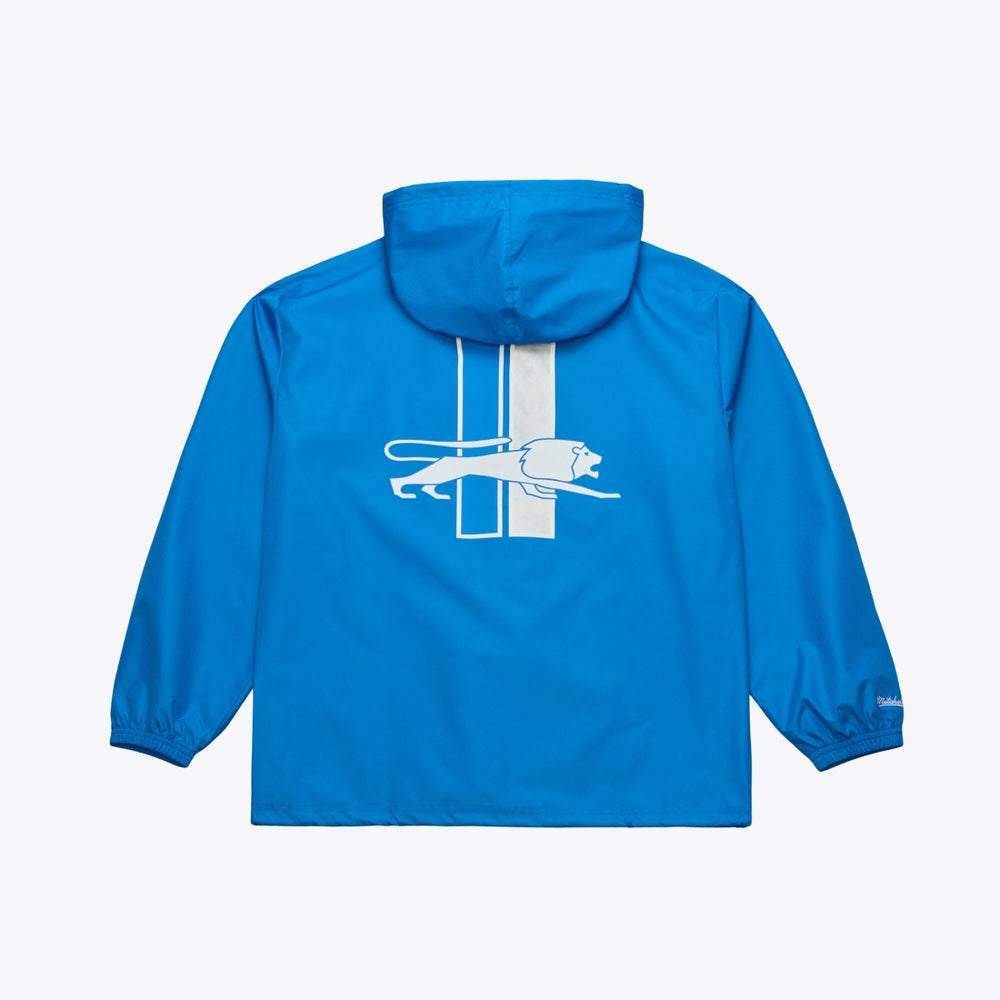 Detroit Lions Coaches Full-Snap Hooded Windbreaker Jacket Blue | Mitchell & Ness