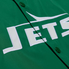New York Jets Coaches Full-Snap Hooded Windbreaker Jacket Green | Mitchell & Ness