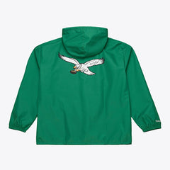 Philadelphia Eagles Coaches Full-Snap Hooded Windbreaker Jacket Kelly Green | Mitchell & Ness
