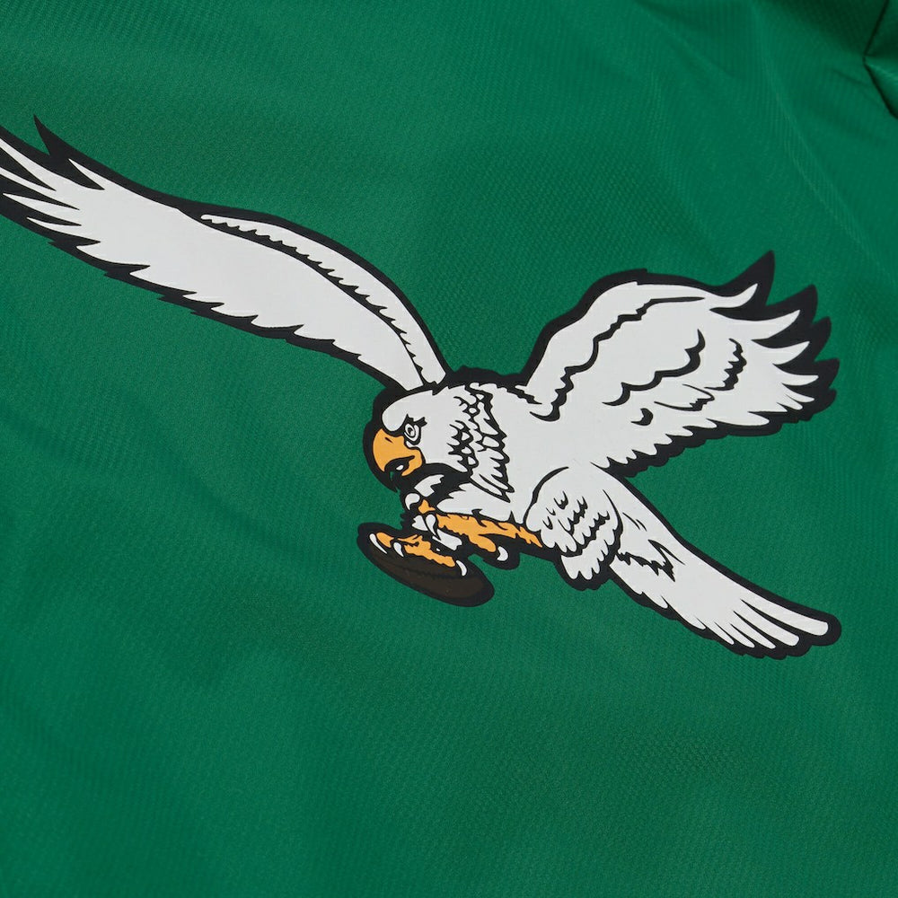 Philadelphia Eagles Coaches Full-Snap Hooded Windbreaker Jacket Kelly Green | Mitchell & Ness