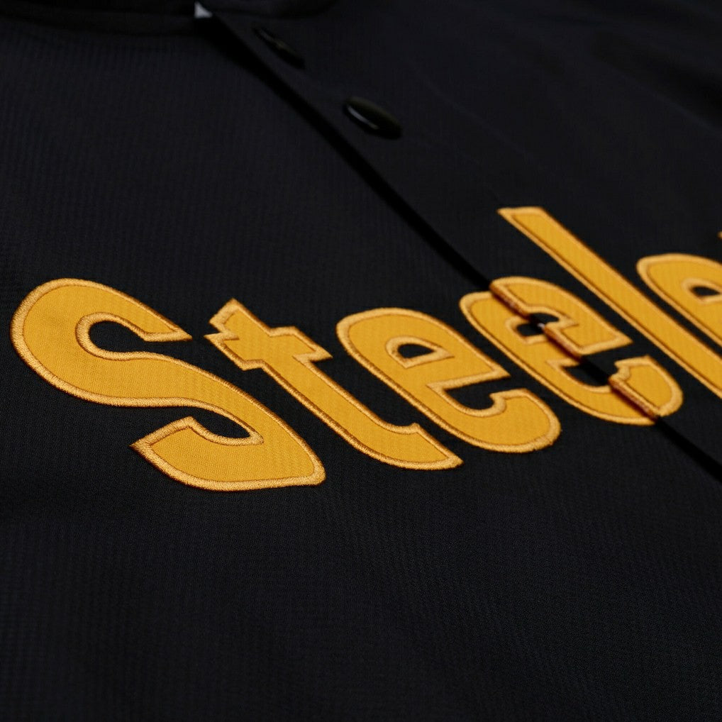 Pittsburgh Steelers Coaches Full-Snap Hooded Windbreaker Jacket Black | Mitchell & Ness