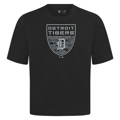 Detroit Tigers Levelwear Oversized Luxe Signature Knit Buckler T-Shirt - MLB