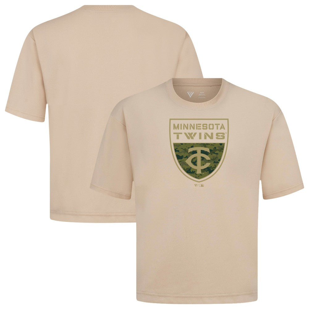 Minnesota Twins Levelwear Oversized Luxe Signature Knit Buckler T-Shirt - MLB