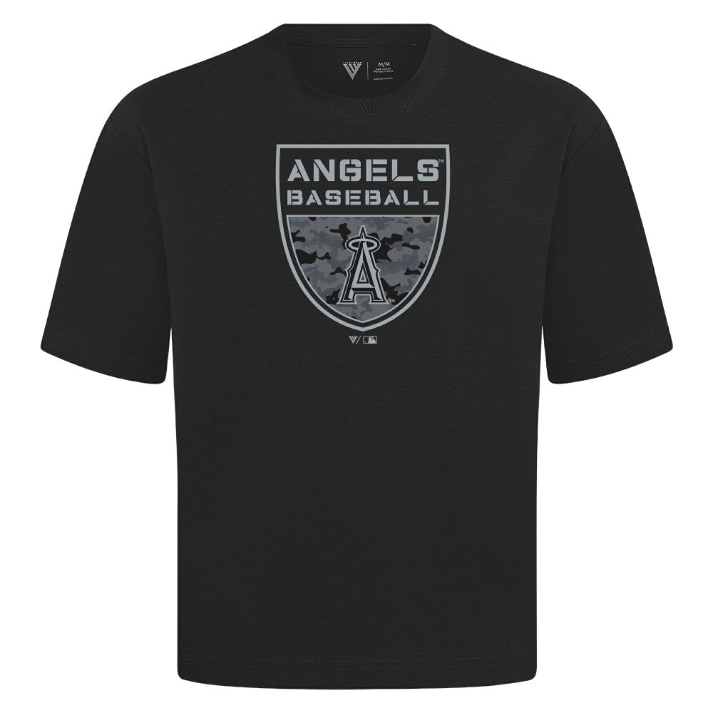 Los Angeles Angels Levelwear Oversized Luxe Signature Knit Buckler T-Shirt - MLB