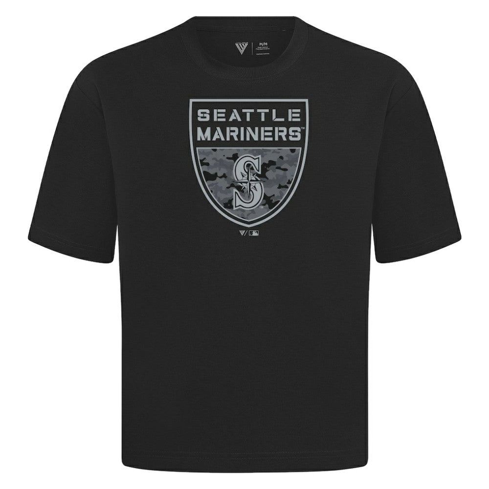 Seattle Mariners Levelwear Oversized Luxe Signature Knit Buckler T-Shirt - MLB