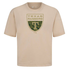 Texas Rangers Levelwear Oversized Luxe Signature Knit Buckler T-Shirt - MLB