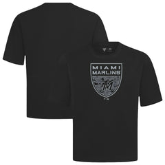 Miami Marlins Levelwear Oversized Luxe Signature Knit Buckler T-Shirt - MLB