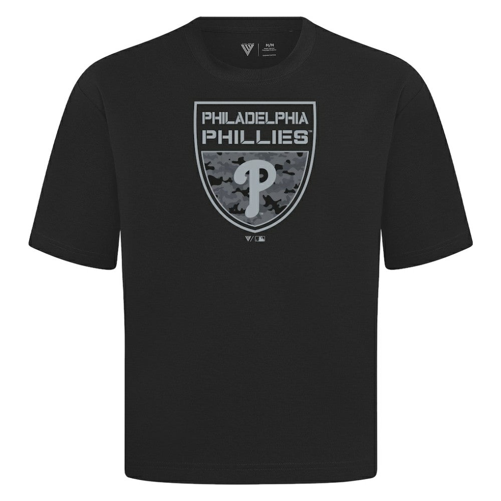 Philadelphia Phillies Levelwear Oversized Luxe Signature Knit Buckler T-Shirt - MLB
