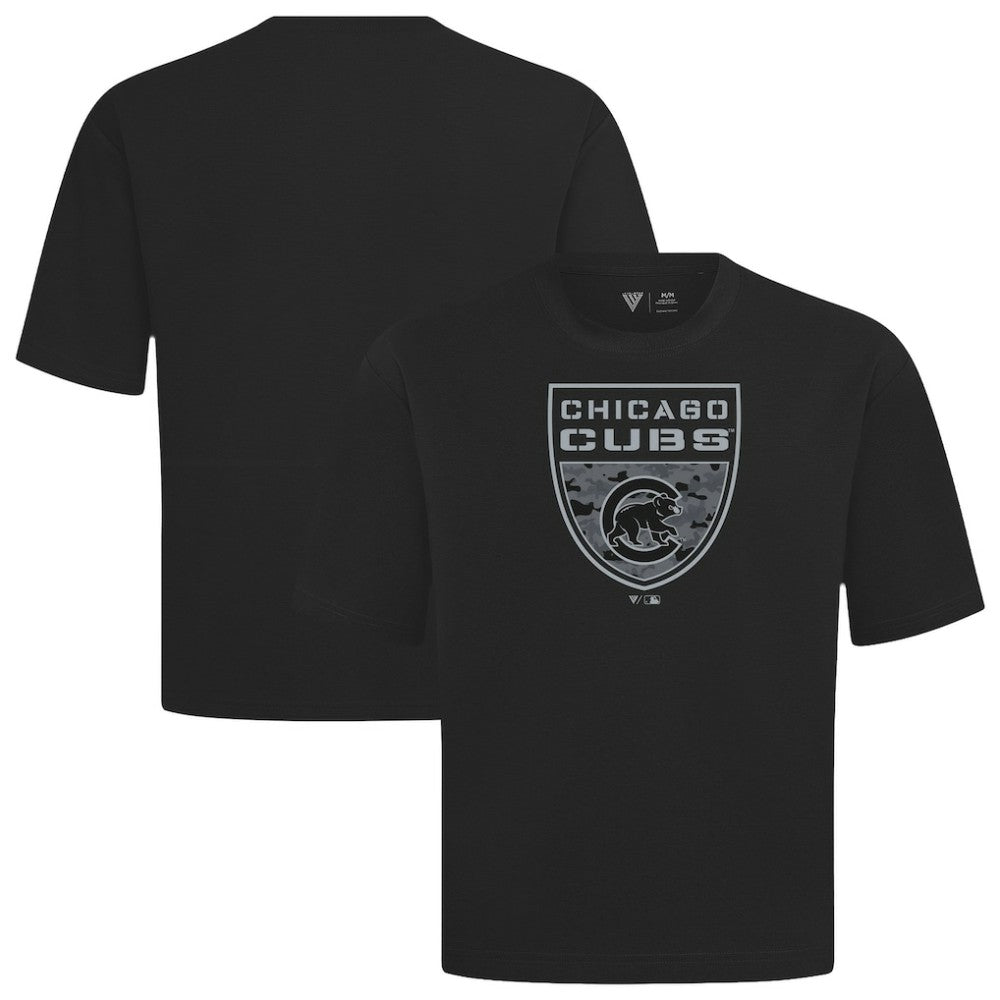 Chicago Cubs Levelwear Oversized Luxe Signature Knit Buckler T-Shirt - MLB