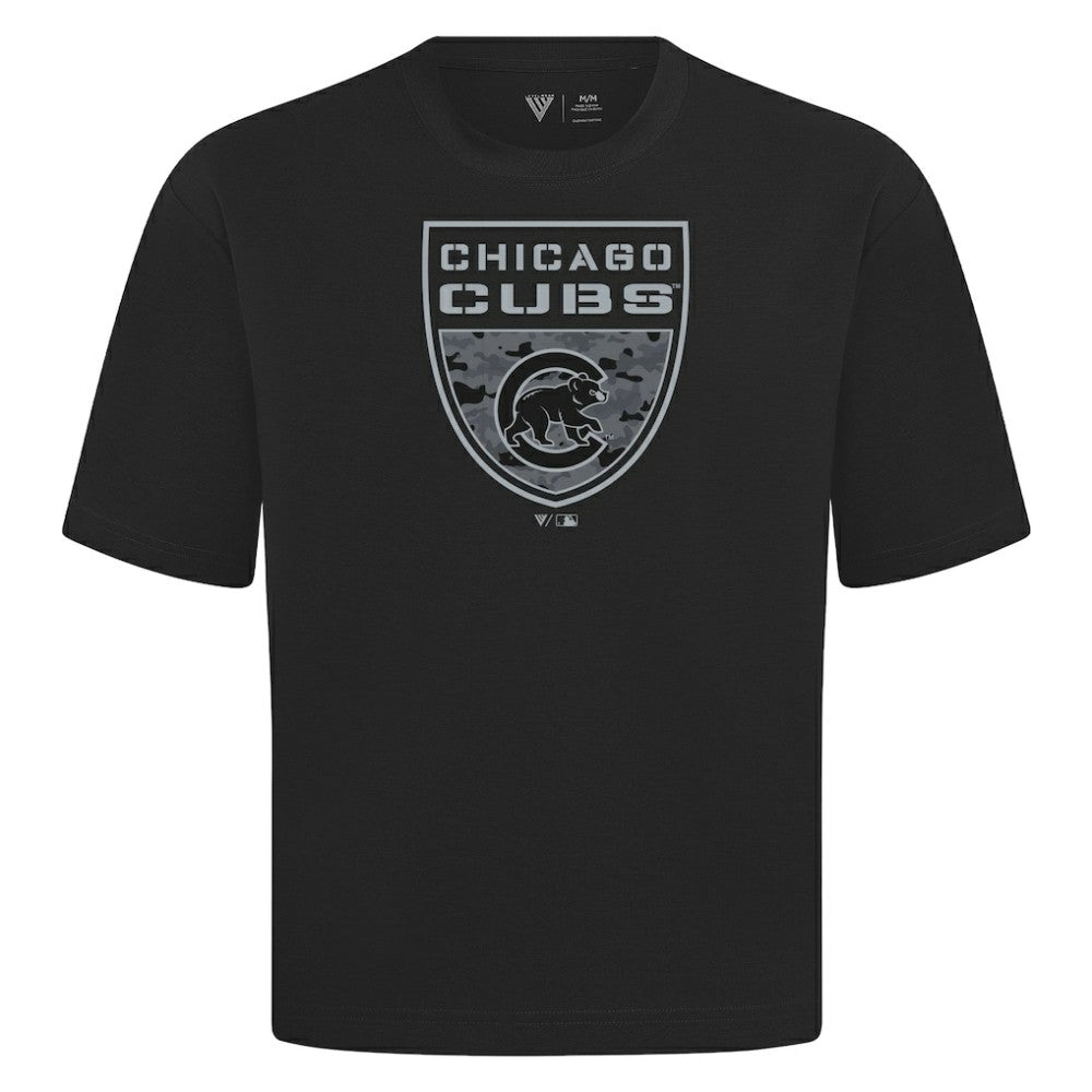 Chicago Cubs Levelwear Oversized Luxe Signature Knit Buckler T-Shirt - MLB