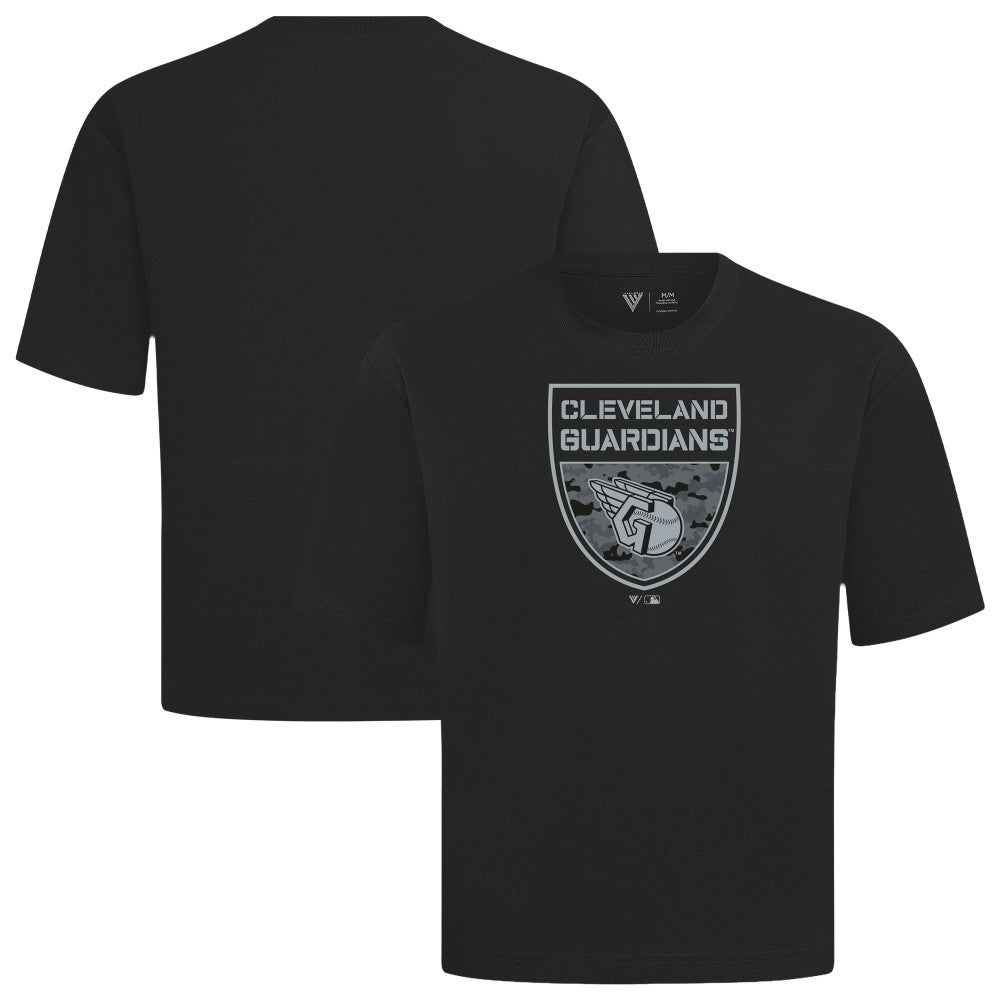 Cleveland Guardians Levelwear Oversized Luxe Signature Knit Buckler T-Shirt - MLB