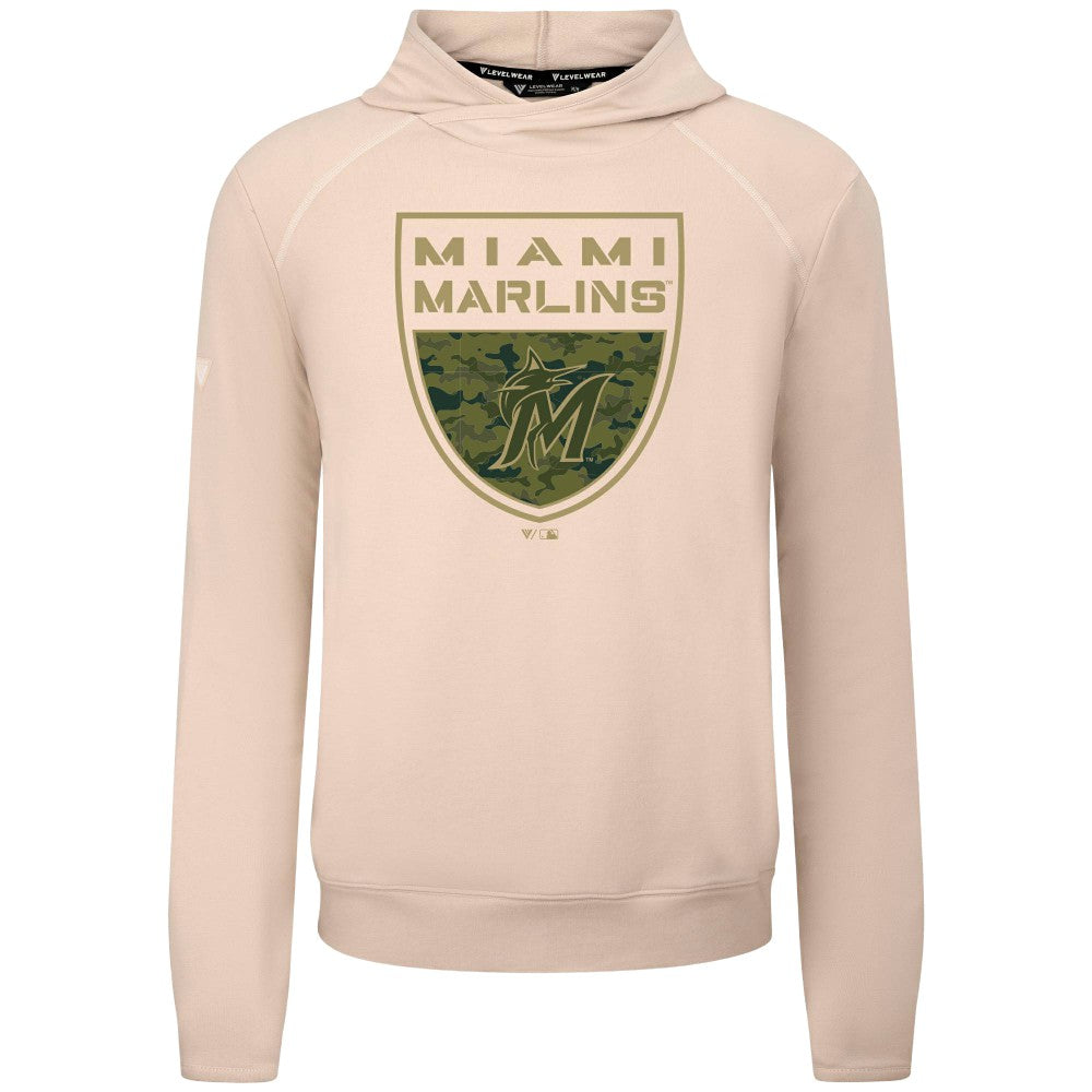 Miami Marlins Levelwear Mandate Buckler Tri-Blend Pullover Hoodie - MLB