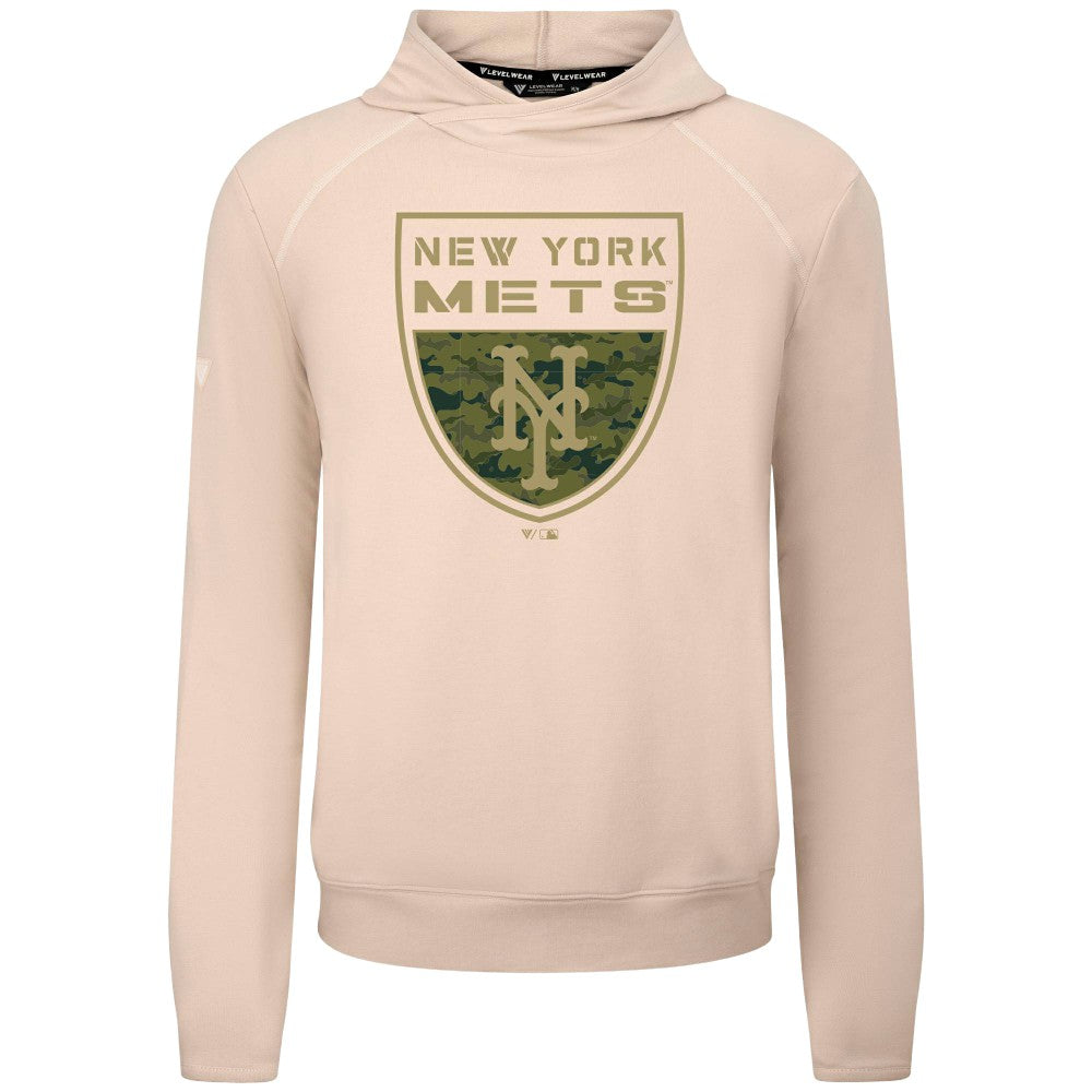 New York Mets Levelwear Mandate Buckler Tri-Blend Pullover Hoodie - MLB