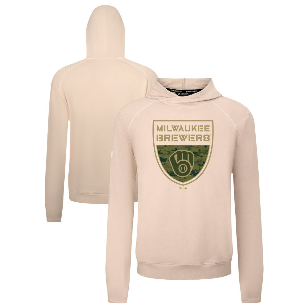 Milwaukee Brewers Levelwear Mandate Buckler Tri-Blend Pullover Hoodie - MLB