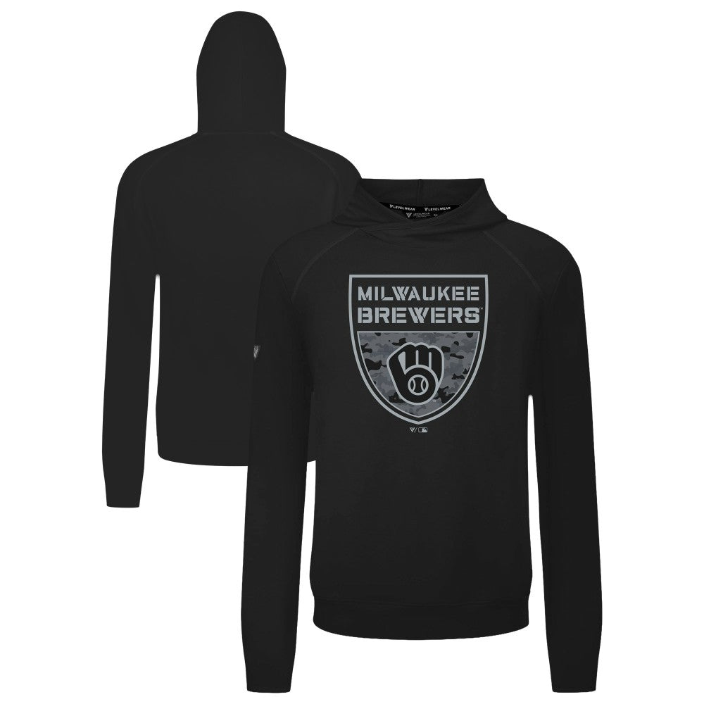 Milwaukee Brewers Levelwear Mandate Buckler Tri-Blend Pullover Hoodie - MLB