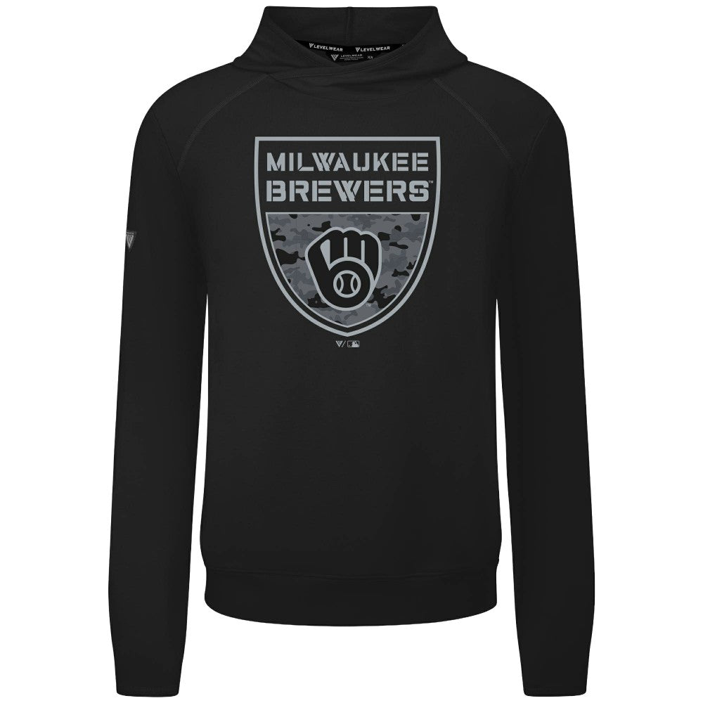 Milwaukee Brewers Levelwear Mandate Buckler Tri-Blend Pullover Hoodie - MLB