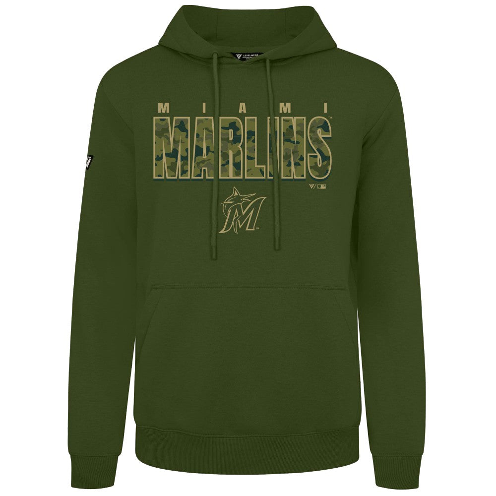 Miami Marlins Levelwear Podium Protect Pullover Hoodie - MLB