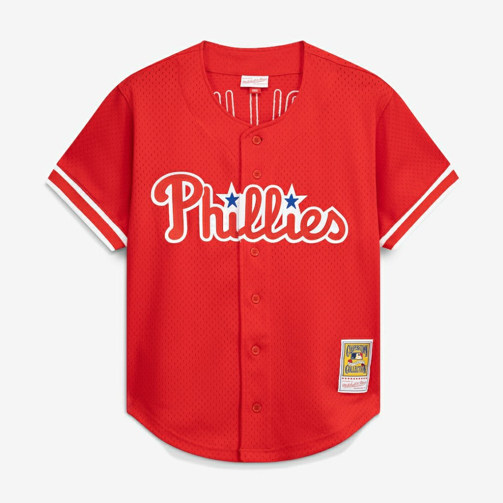 Jimmy Rollins Philadelphia Phillies Mitchell & Ness Cooperstown Mesh Batting Practice Button-Up Jersey - MLB
