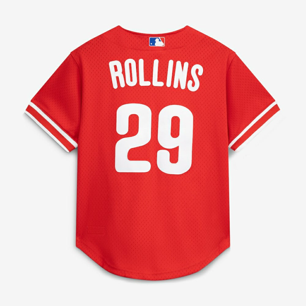 Jimmy Rollins Philadelphia Phillies Mitchell & Ness Cooperstown Mesh Batting Practice Button-Up Jersey - MLB