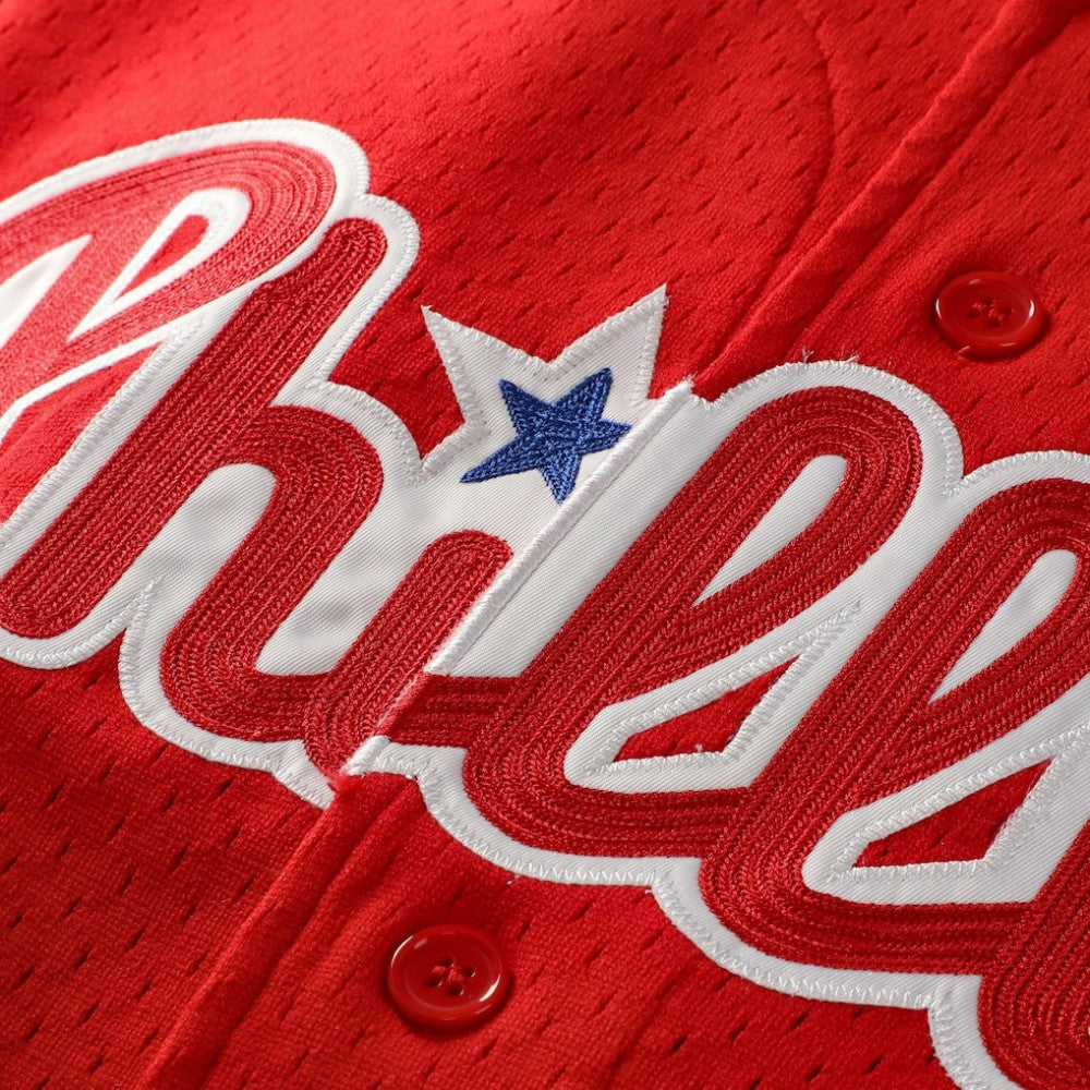 Jimmy Rollins Philadelphia Phillies Mitchell & Ness Cooperstown Mesh Batting Practice Button-Up Jersey - MLB