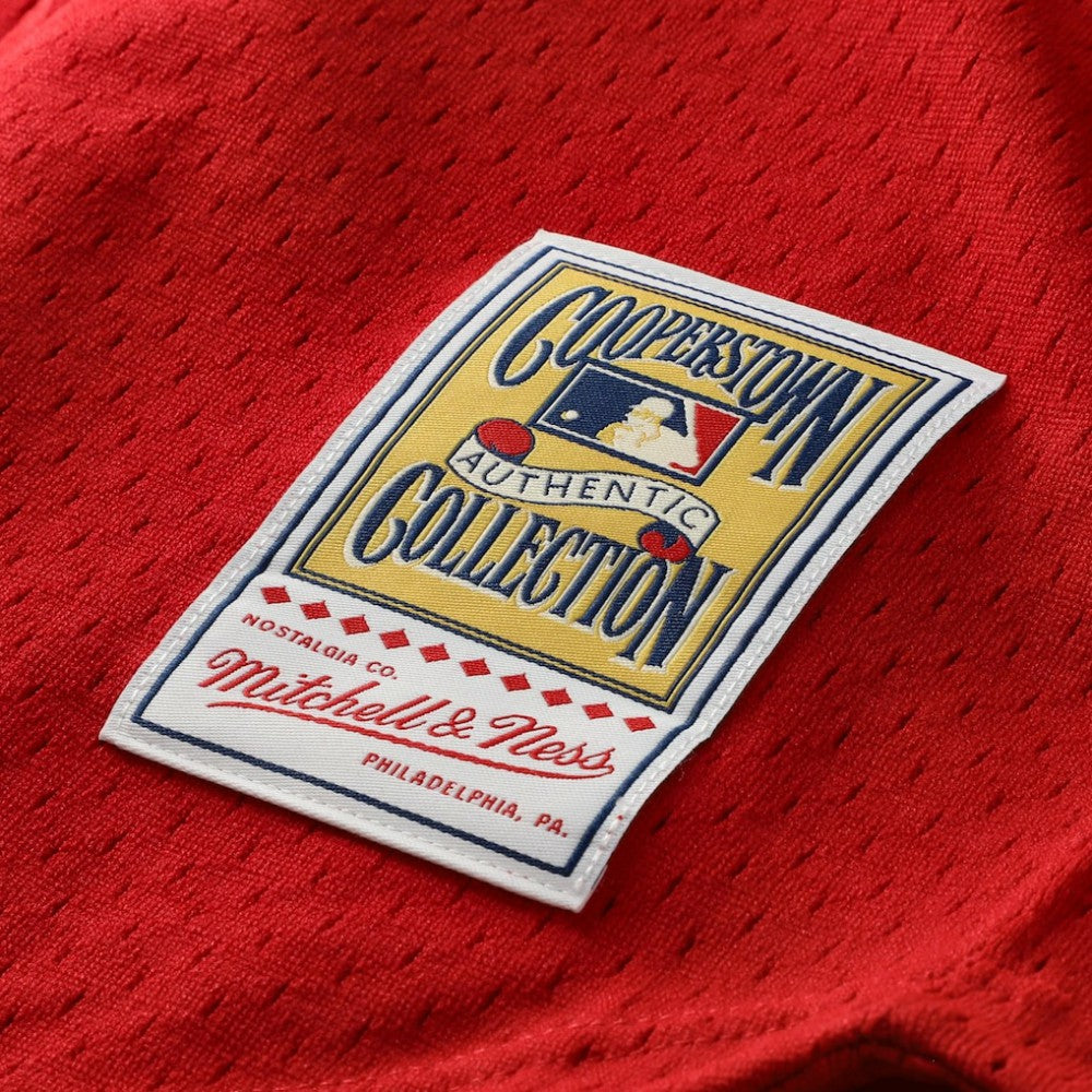 Deion Sanders Cincinnati Reds Mitchell & Ness Cooperstown Mesh Batting Practice Button-Up Jersey - MLB