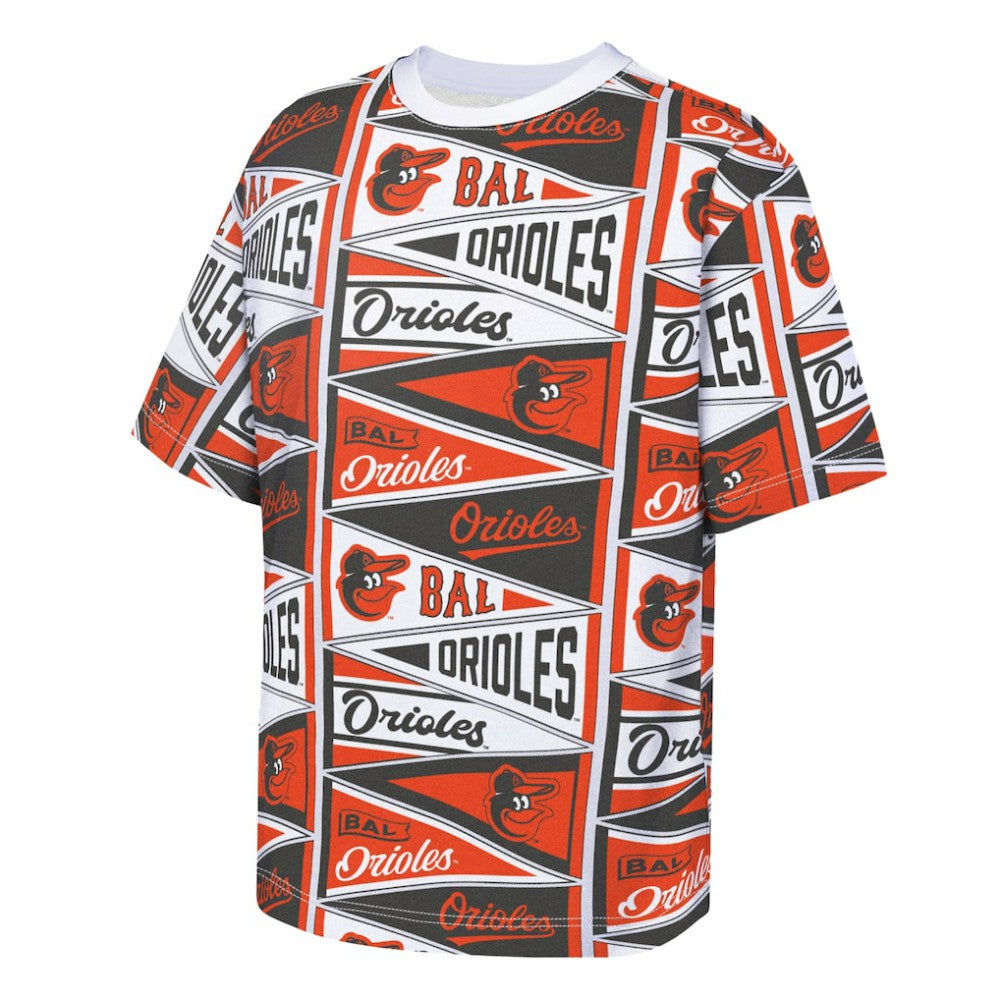 Baltimore Orioles Outerstuff Youth All-Over Pennant T-Shirt - MLB