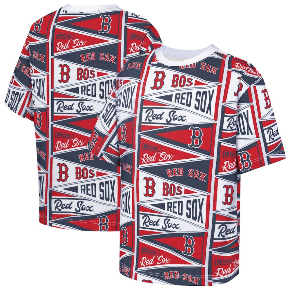 Boston Red Sox Outerstuff Youth All-Over Pennant T-Shirt - MLB