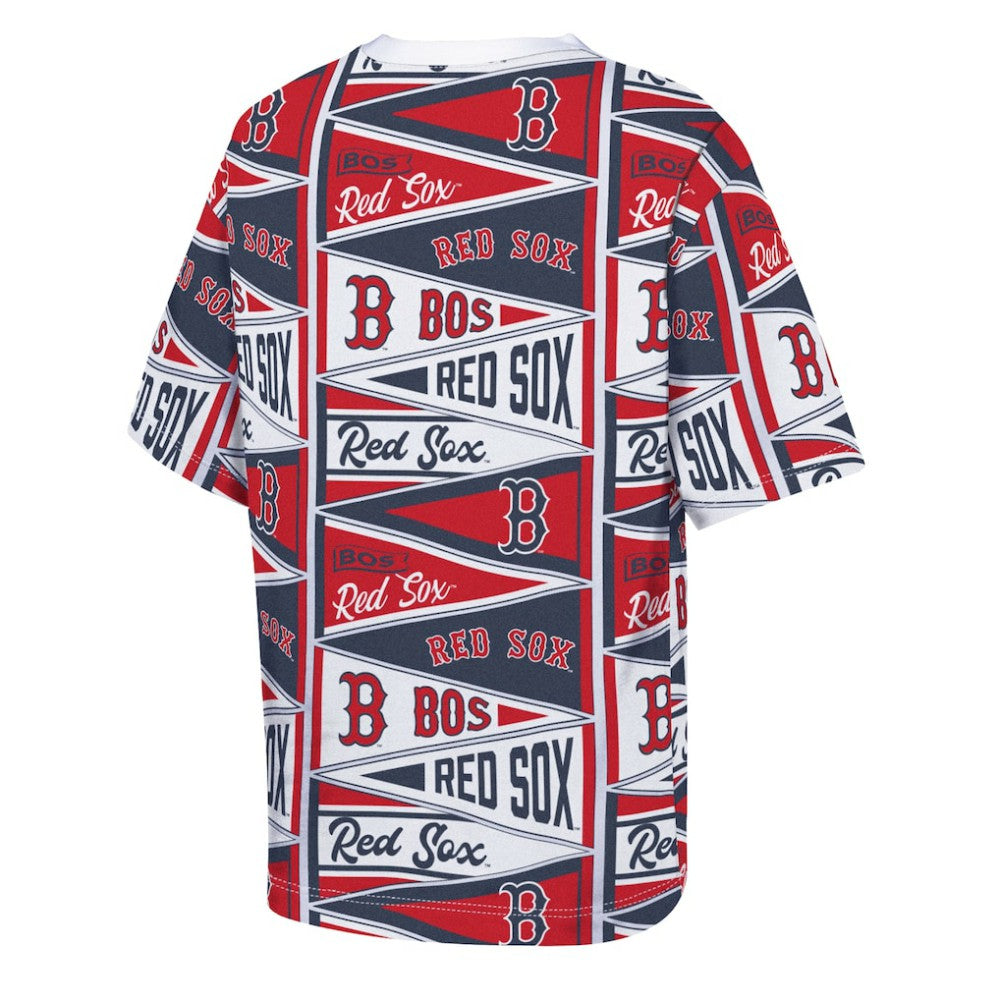 Boston Red Sox Outerstuff Youth All-Over Pennant T-Shirt - MLB