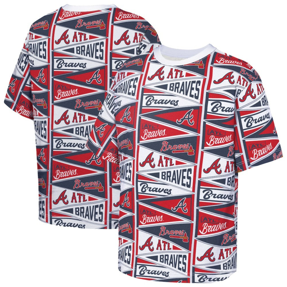Atlanta Braves Outerstuff Youth All-Over Pennant T-Shirt - MLB