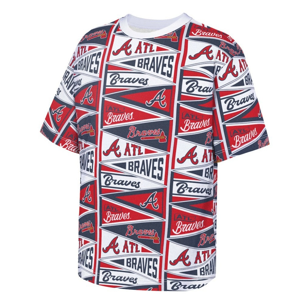 Atlanta Braves Outerstuff Youth All-Over Pennant T-Shirt - MLB