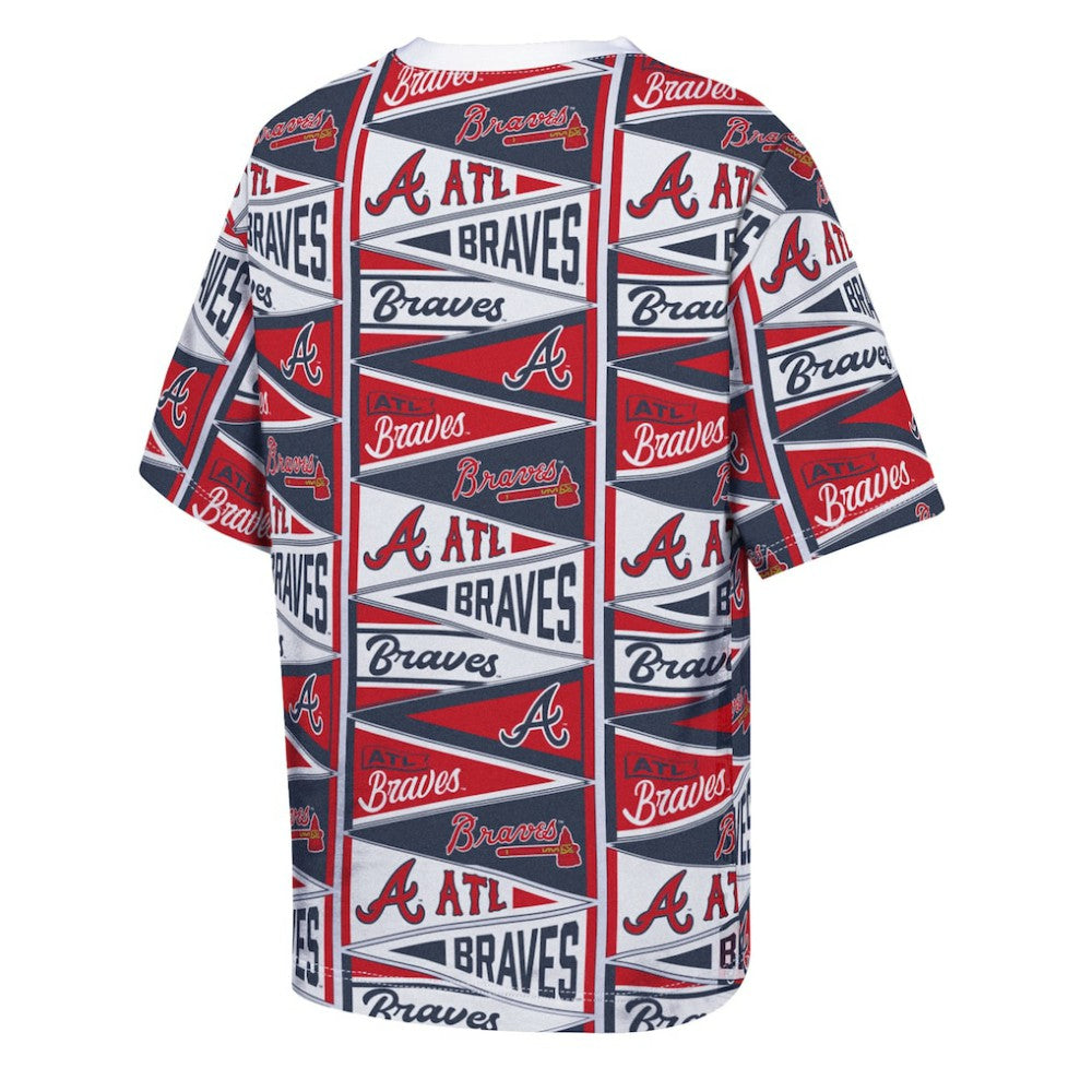 Atlanta Braves Outerstuff Youth All-Over Pennant T-Shirt - MLB