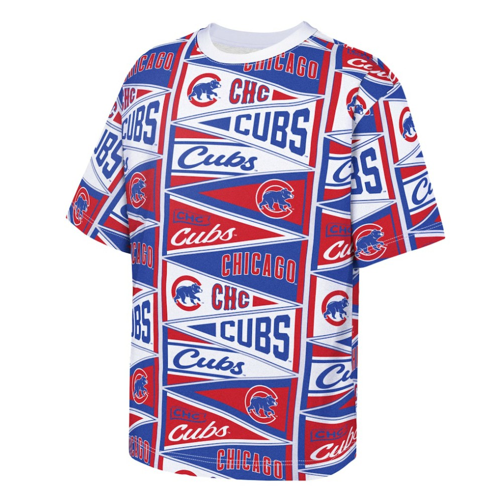 Chicago Cubs Outerstuff Youth All-Over Pennant T-Shirt - MLB