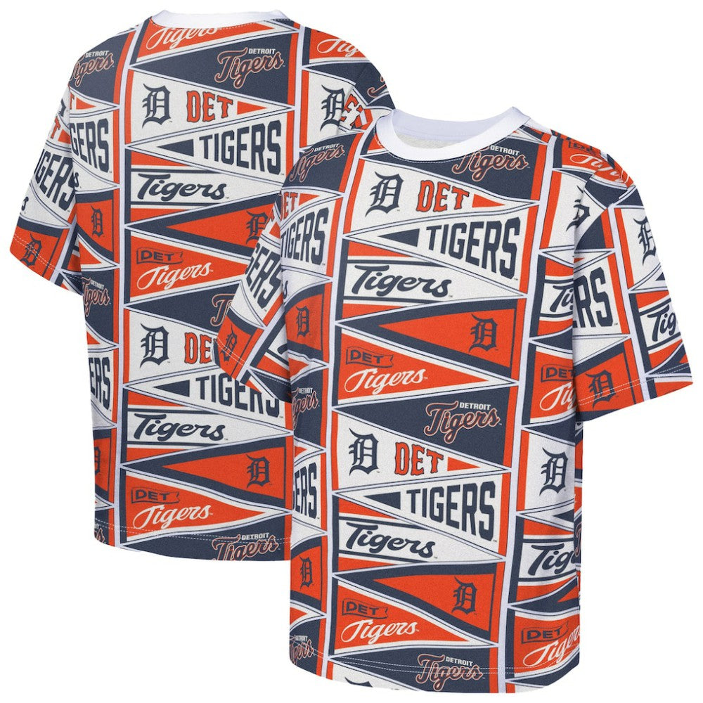 Detroit Tigers Outerstuff Youth All-Over Pennant T-Shirt - MLB