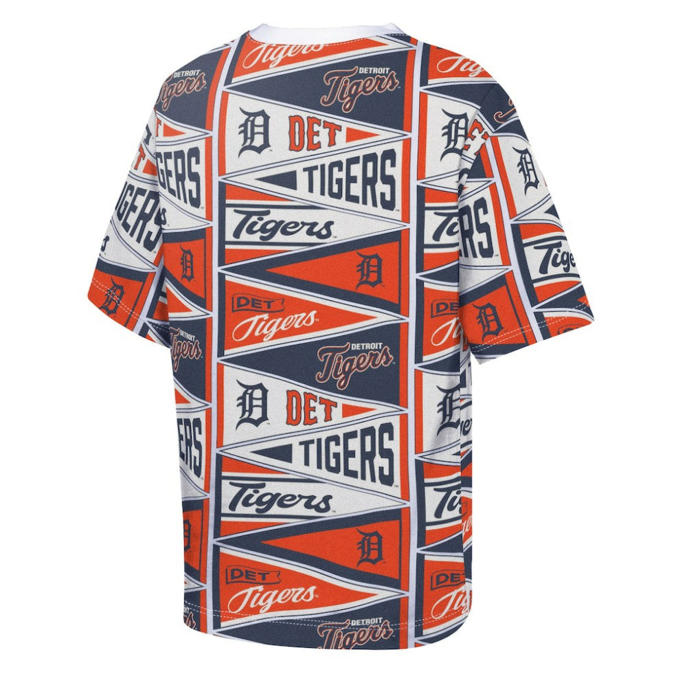 Detroit Tigers Outerstuff Youth All-Over Pennant T-Shirt - MLB
