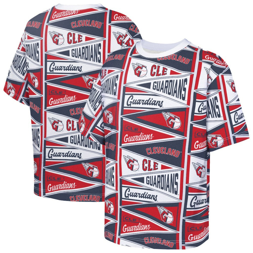 Cleveland Guardians Outerstuff Youth All-Over Pennant T-Shirt - MLB