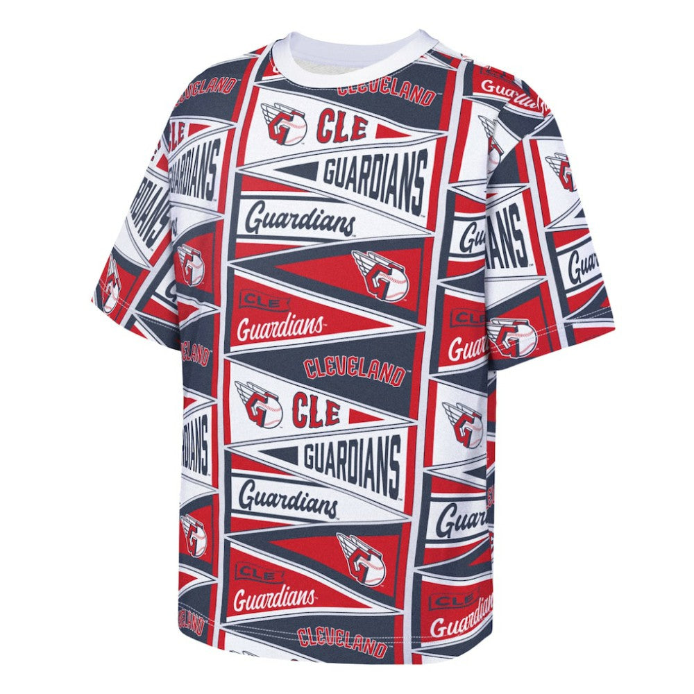 Cleveland Guardians Outerstuff Youth All-Over Pennant T-Shirt - MLB