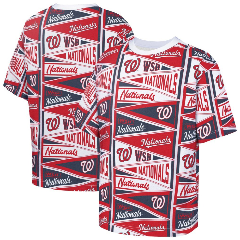 Washington Nationals Outerstuff Youth All-Over Pennant T-Shirt - MLB