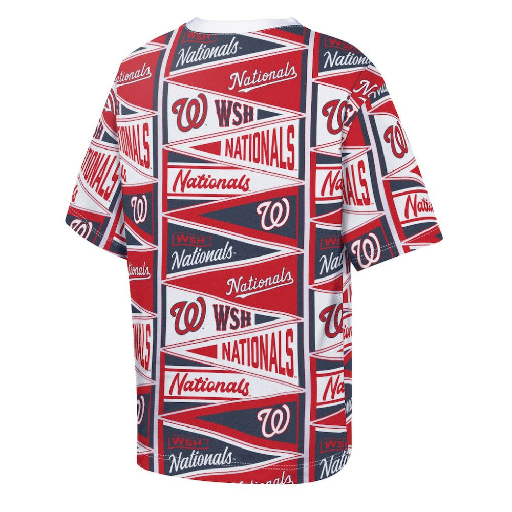 Washington Nationals Outerstuff Youth All-Over Pennant T-Shirt - MLB