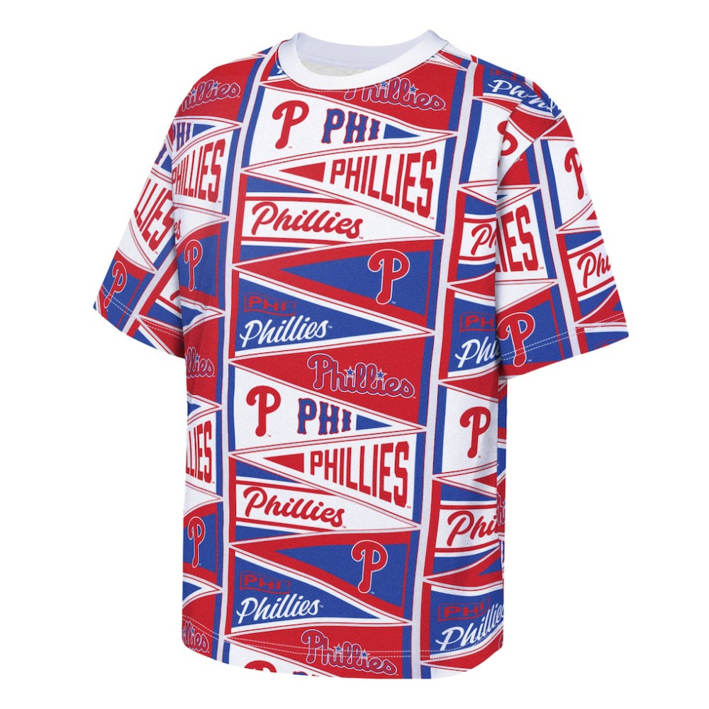 Philadelphia Phillies Outerstuff Youth All-Over Pennant T-Shirt - MLB