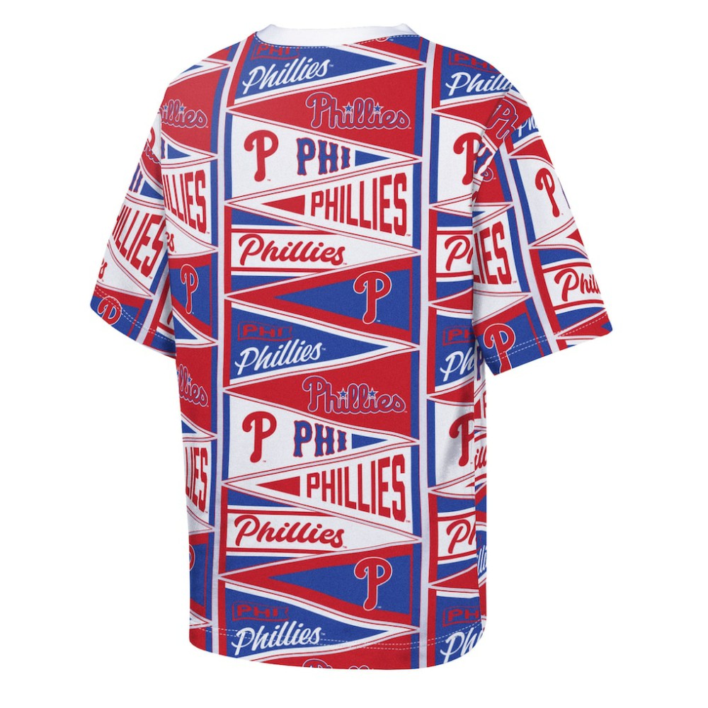 Philadelphia Phillies Outerstuff Youth All-Over Pennant T-Shirt - MLB