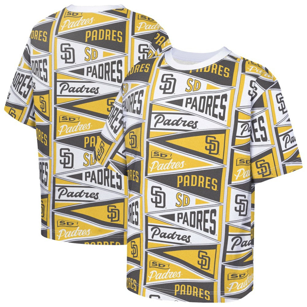 San Diego Padres Outerstuff Youth All-Over Pennant T-Shirt - MLB