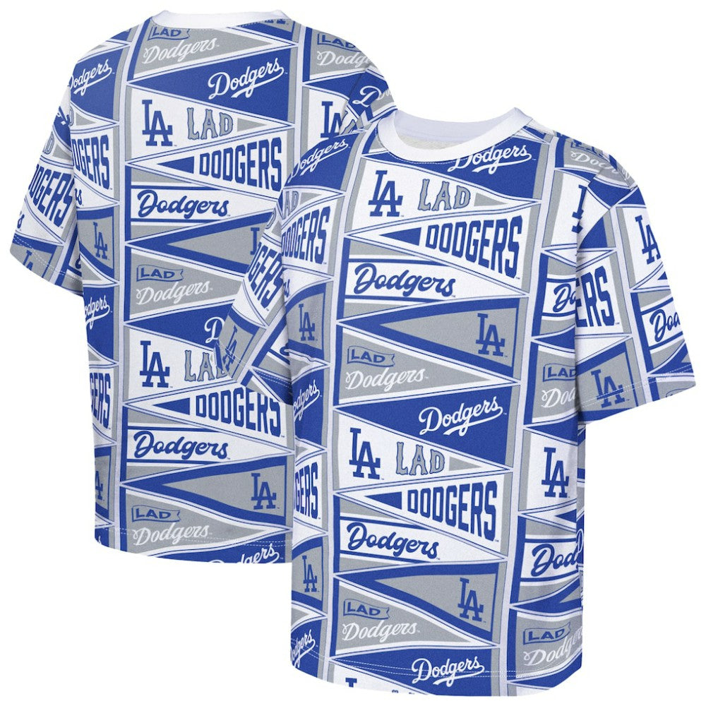 Los Angeles Dodgers Outerstuff Youth All-Over Pennant T-Shirt - MLB