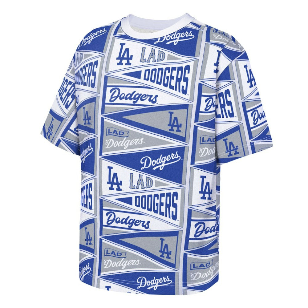 Los Angeles Dodgers Outerstuff Youth All-Over Pennant T-Shirt - MLB