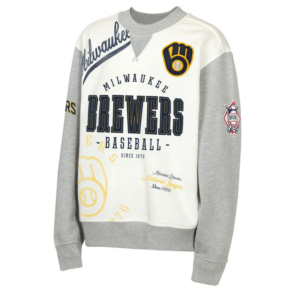 Milwaukee Brewers Outerstuff Youth Big League Power Hit Fleece Sweatshirt - MLB